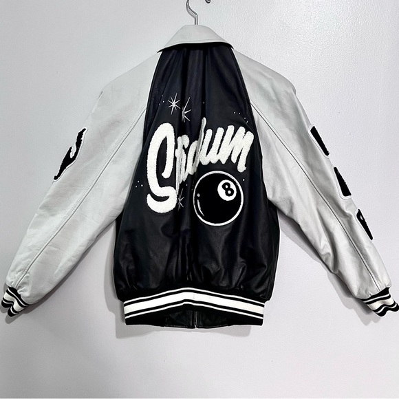 STADIUM by Stadium Good Number #8 Lucky 100% Leather Jacket MSRP$525 - Picture 12 of 16